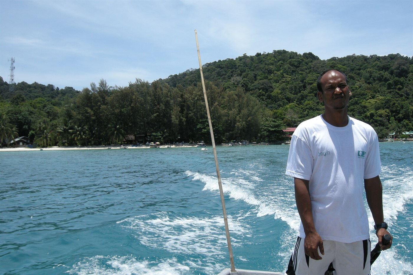 Clear water and white sand at a Malaysian island beach